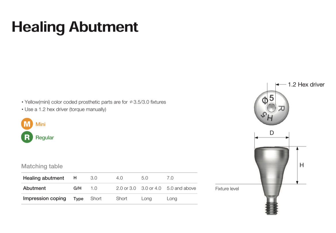 IMPLANT - HEALING ABUTMENT (OSSTEM TSIII), HEIGHT 3.0 DIAMETER VARIES
