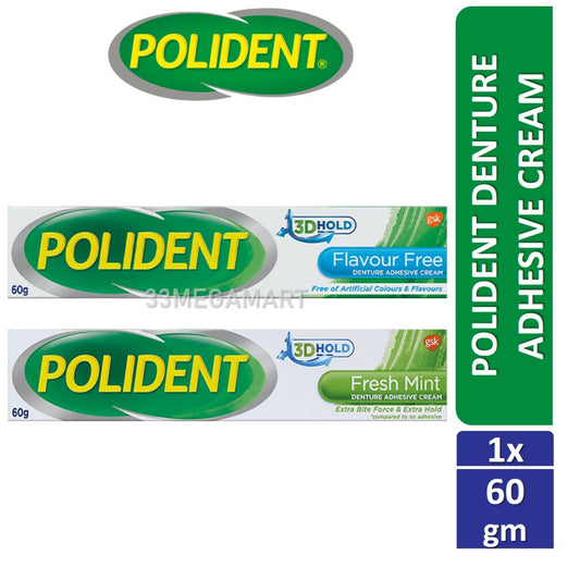 PRODUCTS - DENTURE ADHESIVE CREAM (POLIDENT - 60G)