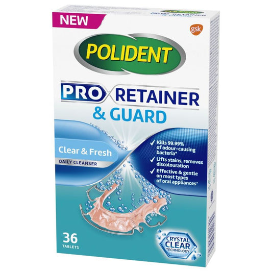 PRODUCTS - RETAINER & GUARD CLEANSER TABLET (POLIDENT 36'S)