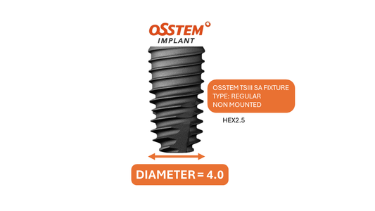 IMPLANT - FIXTURE REGULAR (OSSTEM TSIII), DIAMETER 4.0, HEIGHT VARIES, NON MOUNTED