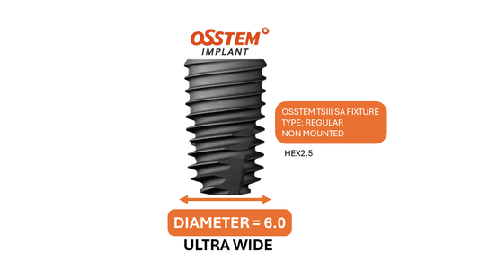 IMPLANT - FIXTURE REGULAR (OSSTEM TSIII), DIAMETER 6.0, HEIGHT VARIES,  NON MOUNTED