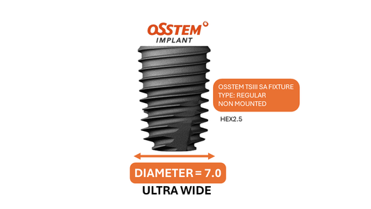 IMPLANT - FIXTURE REGULAR (OSSTEM TSIII), DIAMETER 7.0, HEIGHT VARIES, PREMOUNTED
